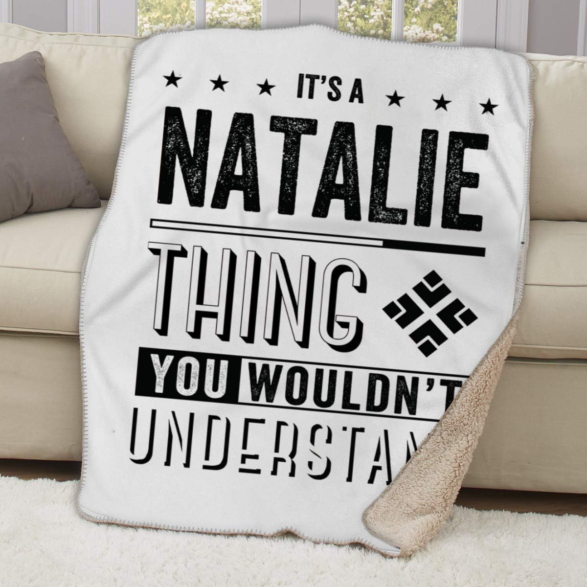 Fleece Blanket Super Soft Warm Blanket - It's a Natalie Thing You Wouldn't Understand Funny Fluffy Microfiber Fleece Throw Soft, Lightweight Easy Care 50"x60"