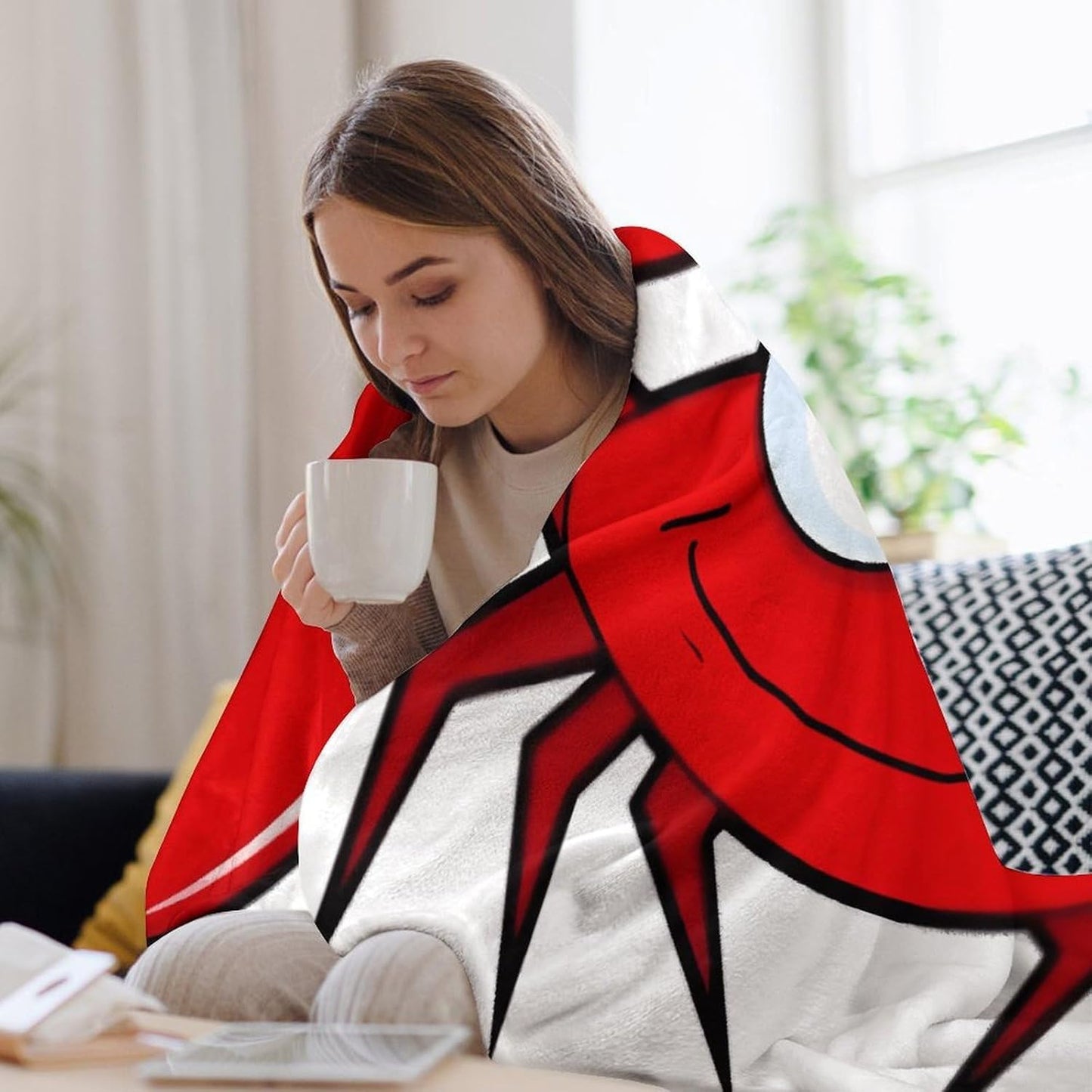 Cartoon Crab Throw Blanket for Couch Super Soft Warm Lightweight Throw Blankets Cozy Flannel Bed Blanket Cute Decorative Blankets for All Seasons Home Decor Gift 30"*40"（76 * 100cm）