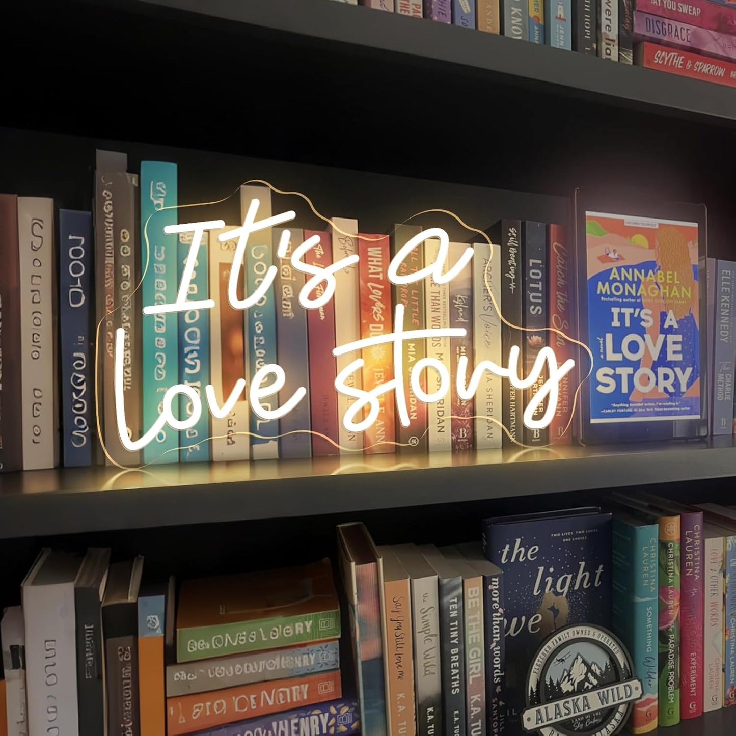 16 Inch It's a Love Story Neon Sign, Warm White Love Story LED Neon Light for Makeup Vanity, Bedroom, Office Decor, Neon Light for Valentines Day Party Backdrop, Wedding, Birthday, Anniversary Decorations Valentine's Day Gifts