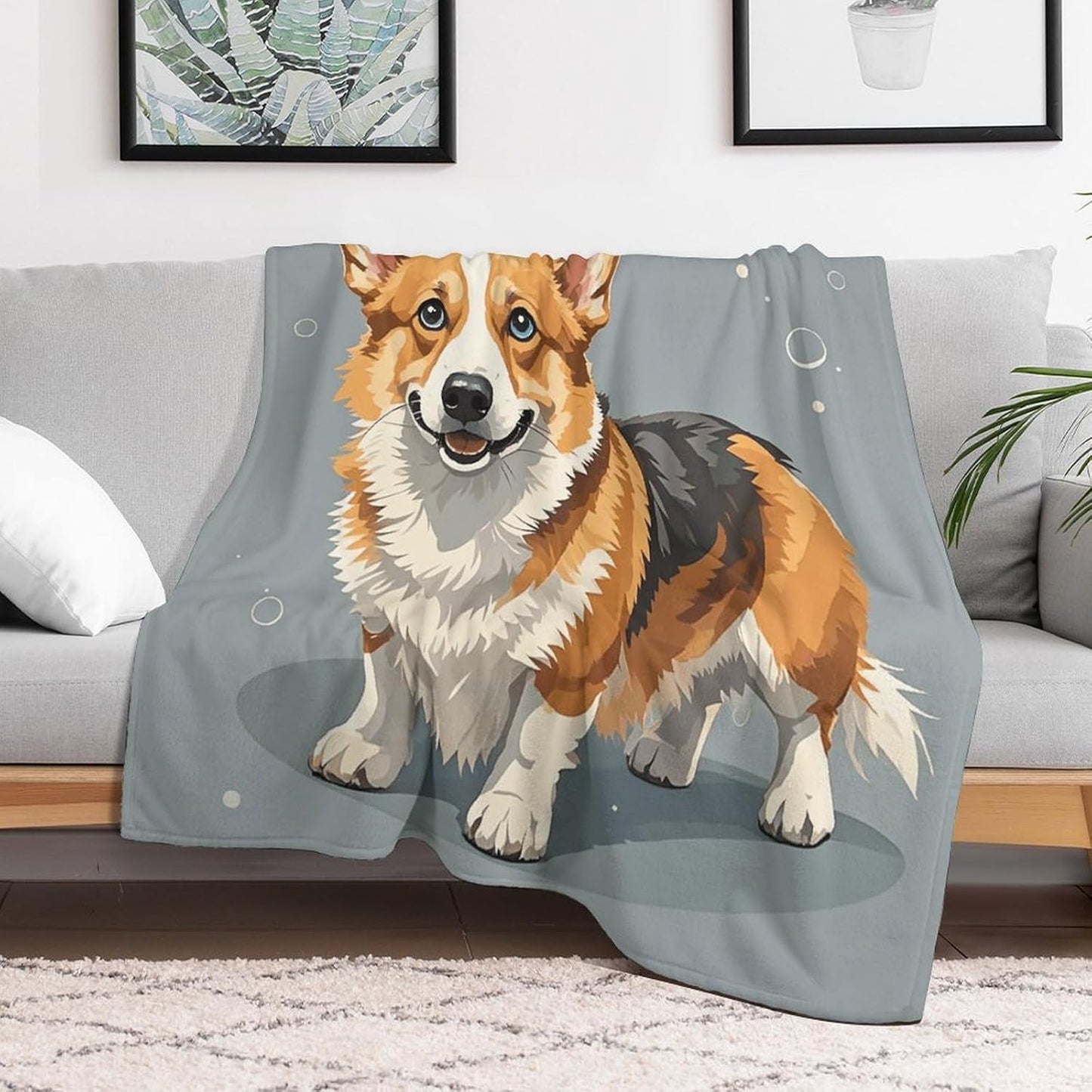 Corgi Pattern Corgi Pattern Blanket Super Soft Lightweight Throw Blanket Cute Cozy Warm Bed Blanket Decorative Fuzzy Blanket All-Season Home Decor Gift for Sofa Couch Living Room 60"*80"（150 * 200cm）