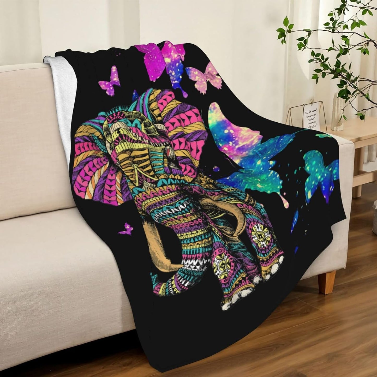 Elephant Throw Blanket Fuzzy, Elephant Gifts for Women Men Girls Boys Kids, Soft Cozy Fleece Blanket Warm Flannel Throws for Couch Sofa Bed Living Room