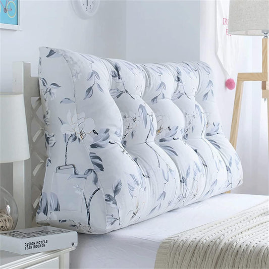 Bolster Triangular Headboard Backrest Positioning Support Reading Wedge Pillow Thicken Lumbar Pillow Removable Cover(Size:180x30x60cm,Color:B)