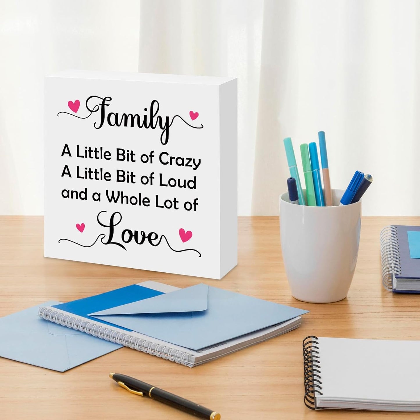 Home Desk Decor Sign House Warming Gifts Wood Box Sign New Home Housewarming Gifts for Women Men Friend Family Inspirational Wooden Box Plaque for Living Room Bedroom Desk Shelf Table Decor