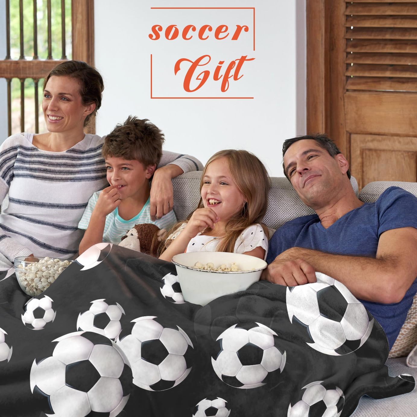 Soccer Blanket Gifts for Boys Sport Soccer Throw Blanket for Bedding Bedroom Decor Stuff for Kids Adults 50"x40"