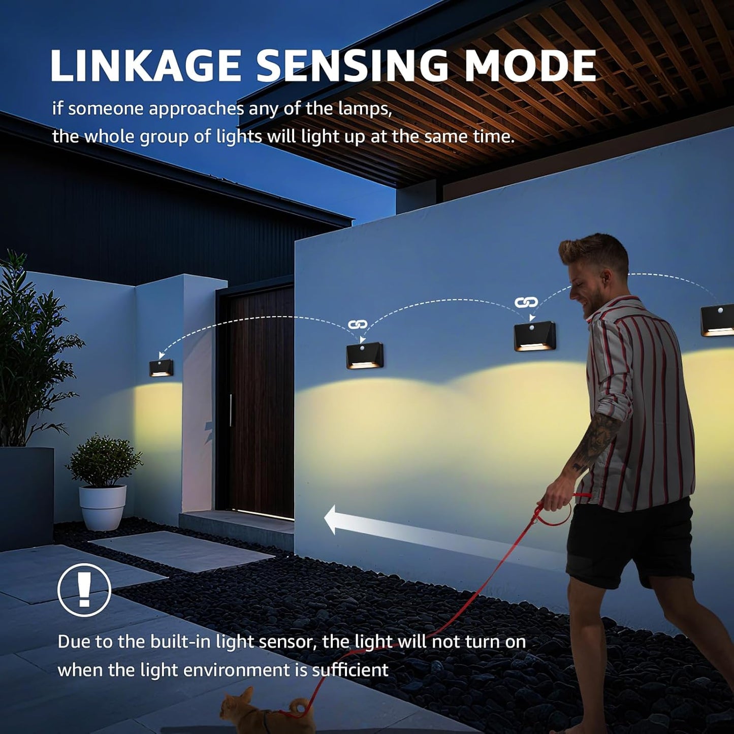 uuffoo Rechargeable Motion Sensor Wall Light, Magnetic Linkage Multi-Sensor Stair Lights with 3 Brightness Levels, Wireless Battery Operated Indoor Wall Lamp for Closet Bedroom Hallway(Black)