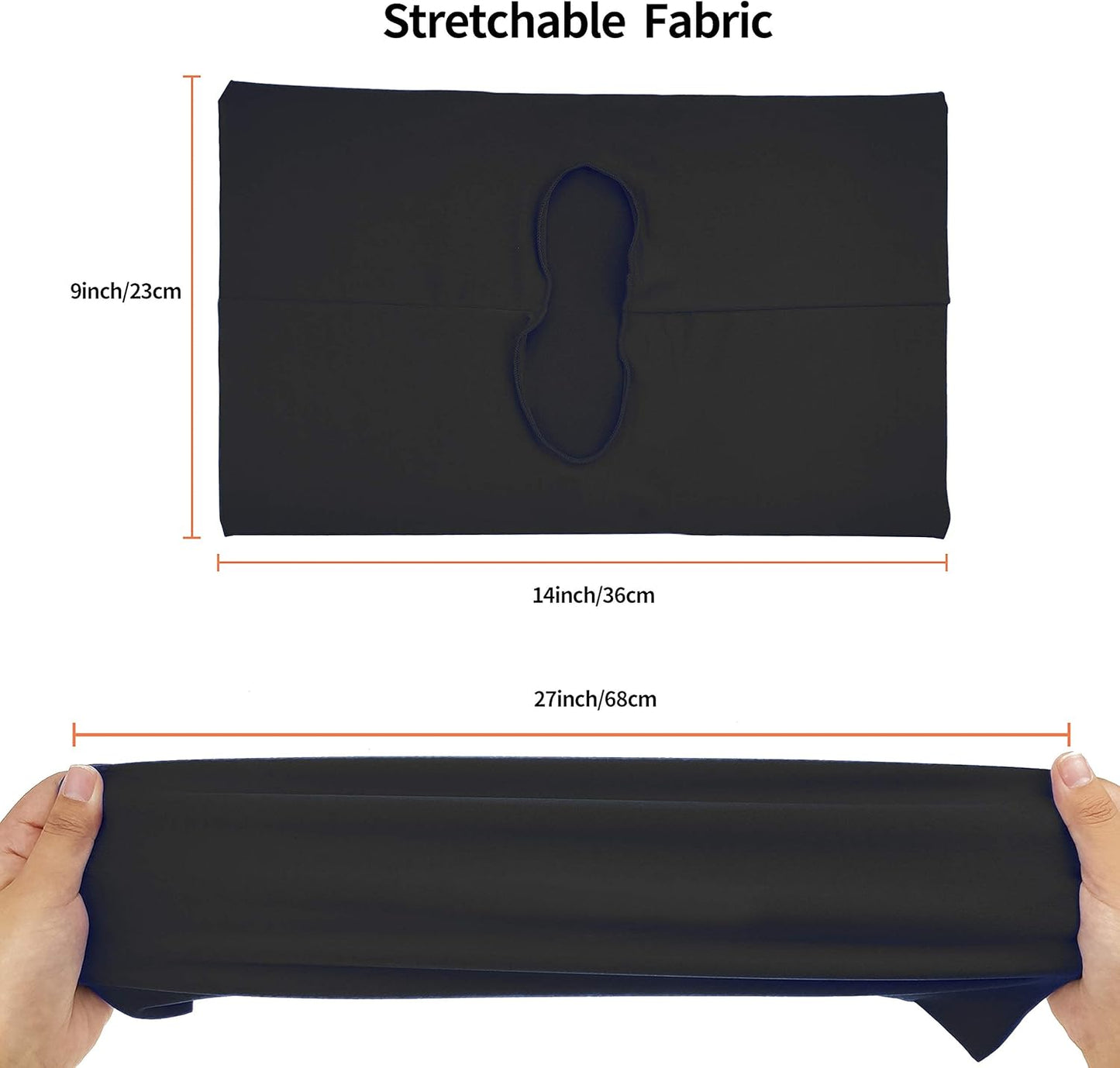 Black Stretchable Jumbo Book Sleeve Covers, Washable Reusable Book Protector fits Hardcover Textbooks up to 9" X 12" Office Supply with Free Sticker Labels (1 Pack, Black)