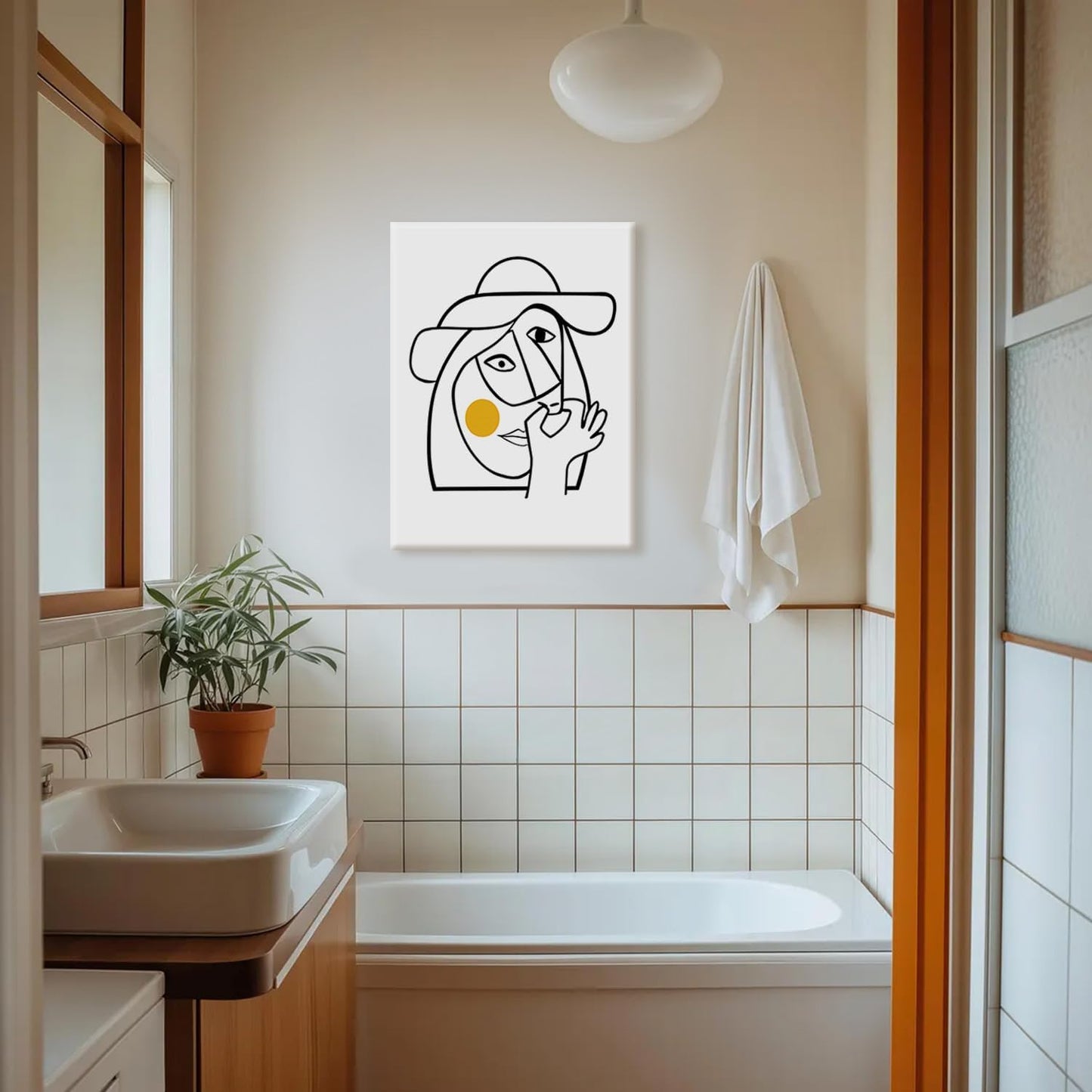 RUURUU 2Pcs Framed Black and White Funny Bathroom Canvas Wall Art Black and White bathroom Modern Abstract Posters Prints Wall Décor Black and White Pictures Artwork for Guest Toilet Walls 16x24inches