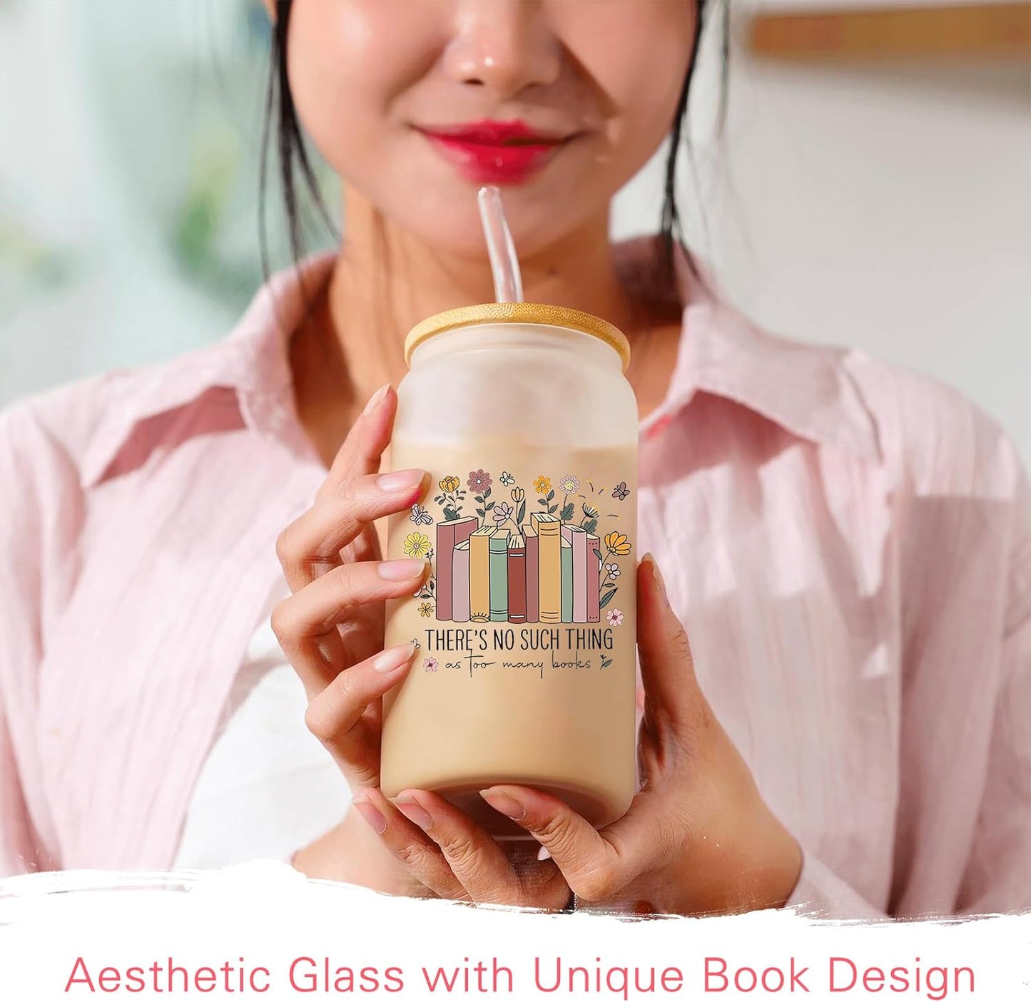 Book Lovers Gifts for Women Bookish Gifts for Readers Librarians, Bookworms, Mothers Day, Birthday, Christmas Gift for Book Lovers Reading Gift 16oz Glass Cup