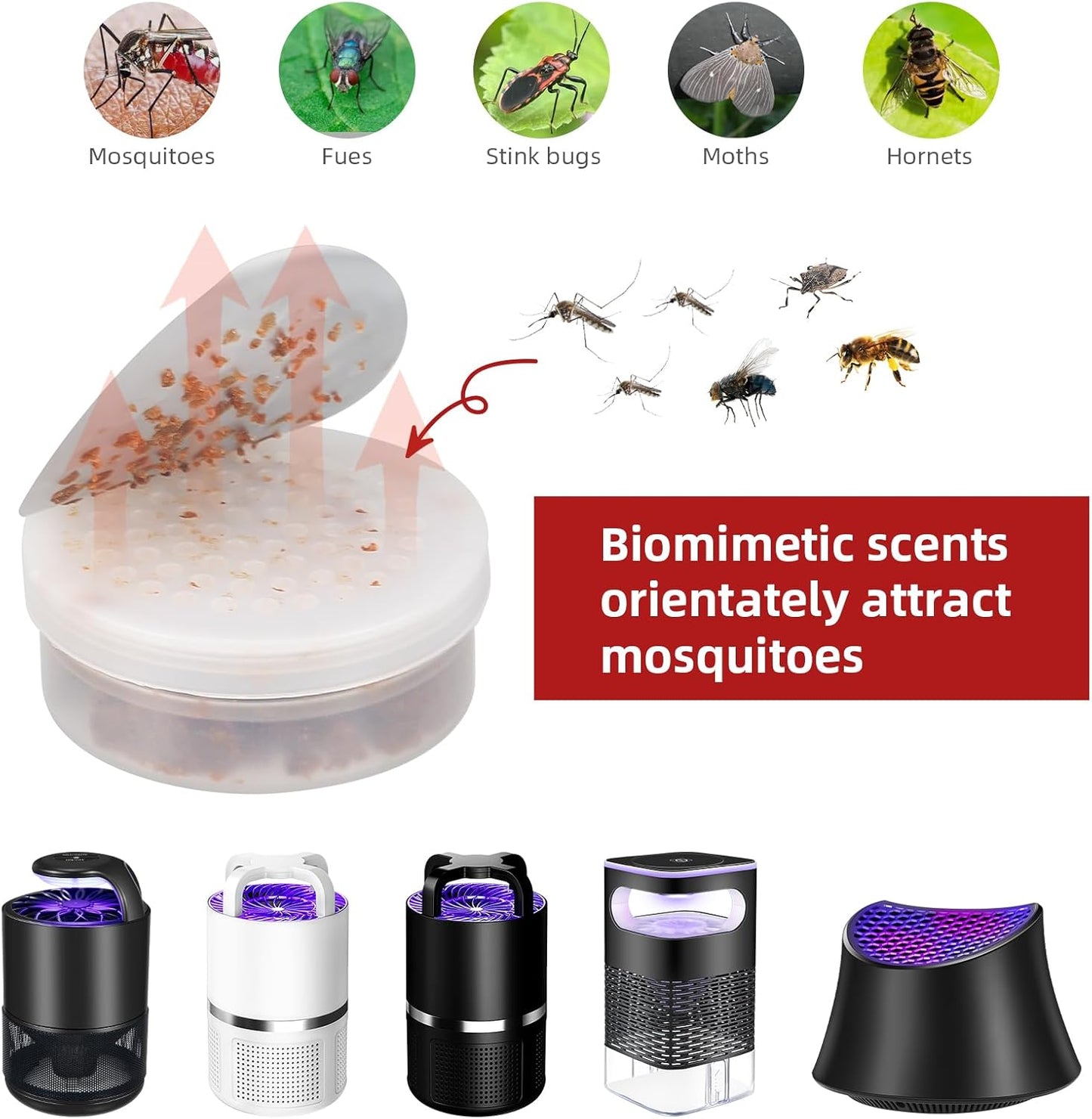 2026 Upgraded Pest Lures for Bug Zappers, 9 Pack Mosquitos Lure, 270 Day Lasting Lure Mosquito Attractant Bait Refill for Fly Traps, High Catch Rate Mosquito Attractant Indoor/Outdoor Traps