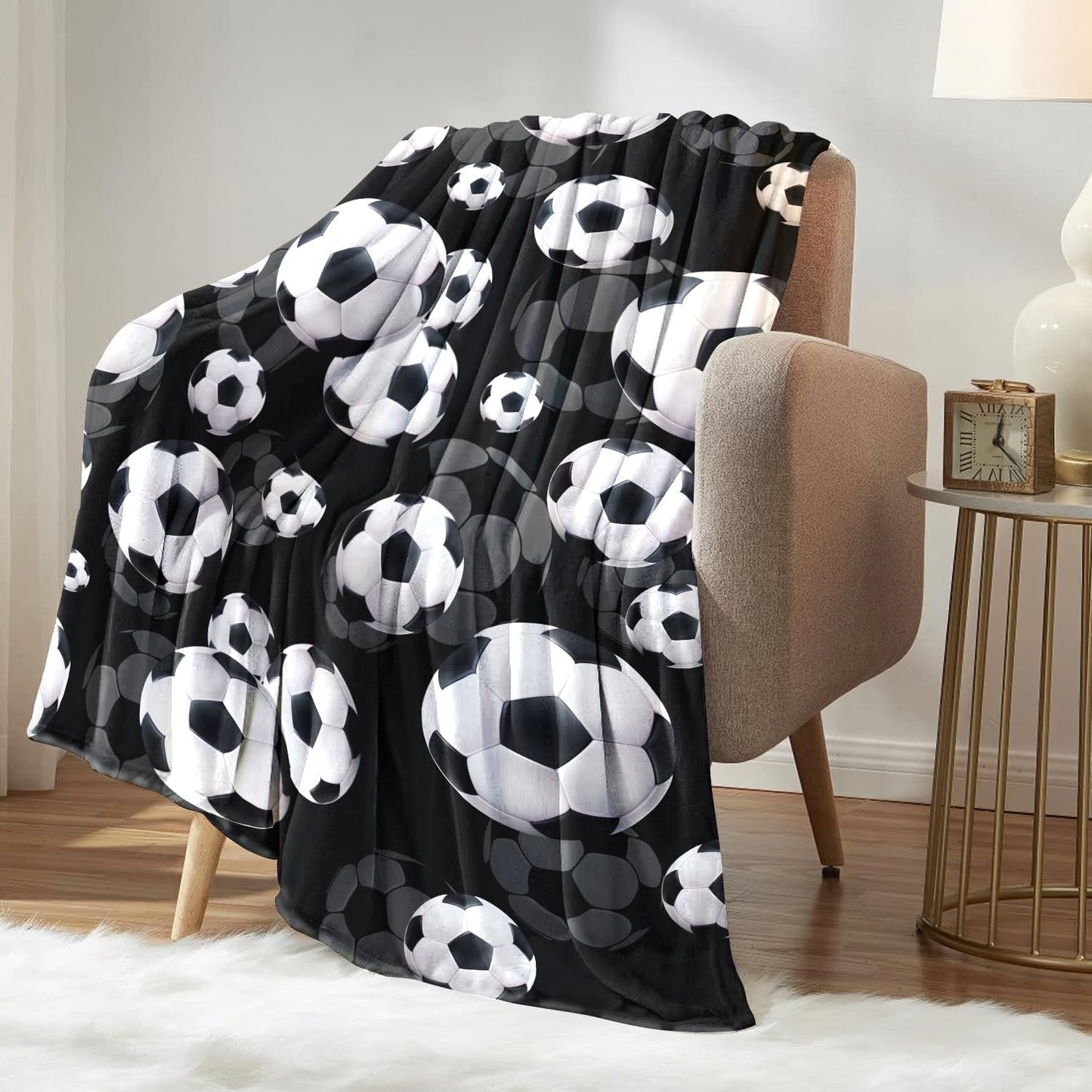 Soccer Blanket Gifts for Boys Sport Soccer Throw Blanket for Bedding Bedroom Decor Stuff for Kids Adults 50"x40"