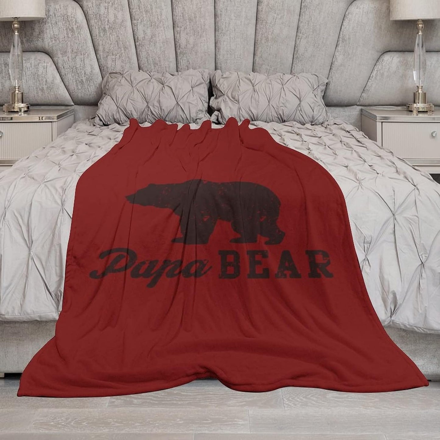 Papa Bear Throw Blanket Flannel Soft Couch Blankets Home Office Camping Car Decor 50"x70"
