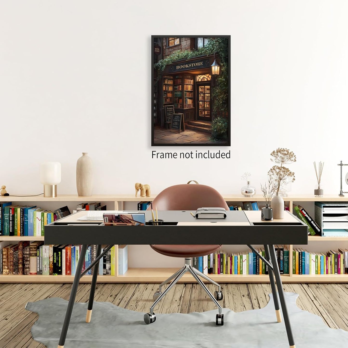 Jefuzh Dark Academia Bookish Posters Antique Library Bookshop Wall Art Moody Reading Canvas Painting for Living Room Library Wall Decor 12x16 inch Unframed