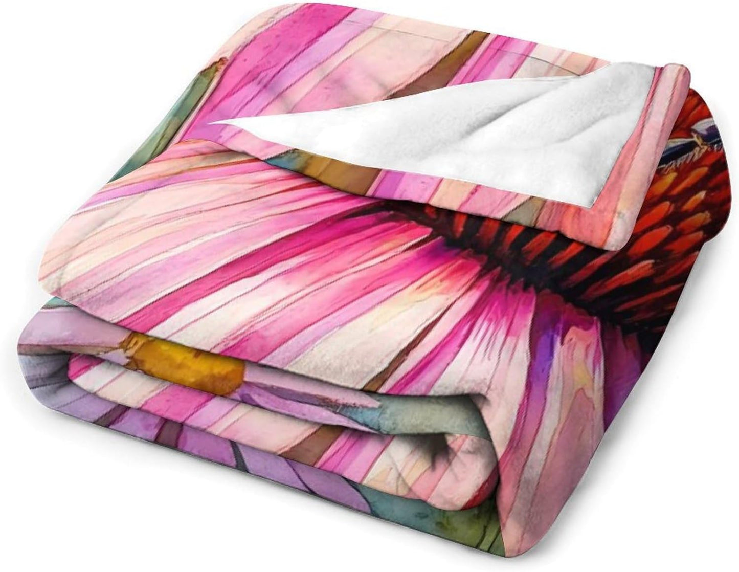 Bee Flowers Throw Blanket for Couch Bed Plush Cozy Fuzzy Flannel Blanket for All Season 40"x60"