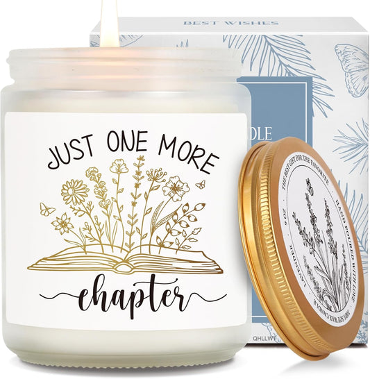 Funny Scented Candle Gifts for Book Lovers, Smells Like Just One More Chapter, Reading Day Candles Decor Gift for Readers, Librarian, Bookworm, Bookish Club Candles Gift for Christmas-36
