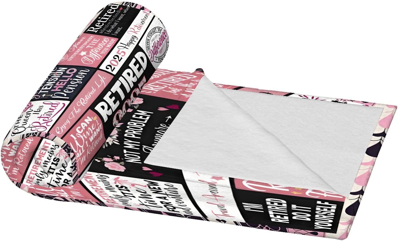 RETIREDS 2025 NOT My Problems Anymore Blanket Soft Cozy Throw Funny Retirement Gift for Men Women Retiree Party Celebration Present