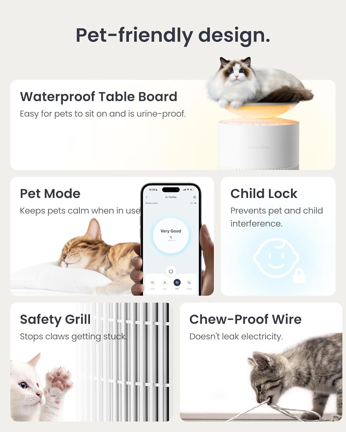 SwitchBot Air Purifiers for Home Large Room with Matter Up to 3620 ft², 20dB, Washable Pre-filter, Pet Mode, 10 RGB Colors, Aromatherapy, Work with Apple Home, Google Home, HomeAssistant