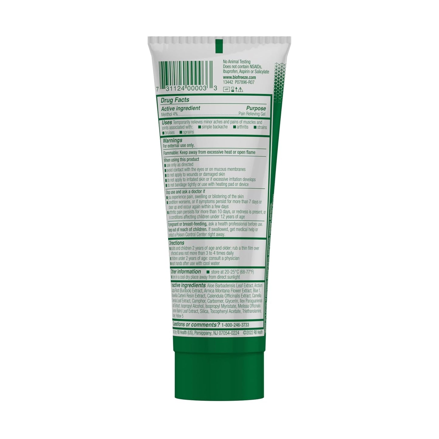 Biofreeze Gel Pain Relief, Knee & Lower Back Pain Relief, Arthritis Pain Reliever, Sore Muscle Relief, Neck Pain Relief, Cooling Joint Pain Relief, Menthol Gel 3 Fl Oz