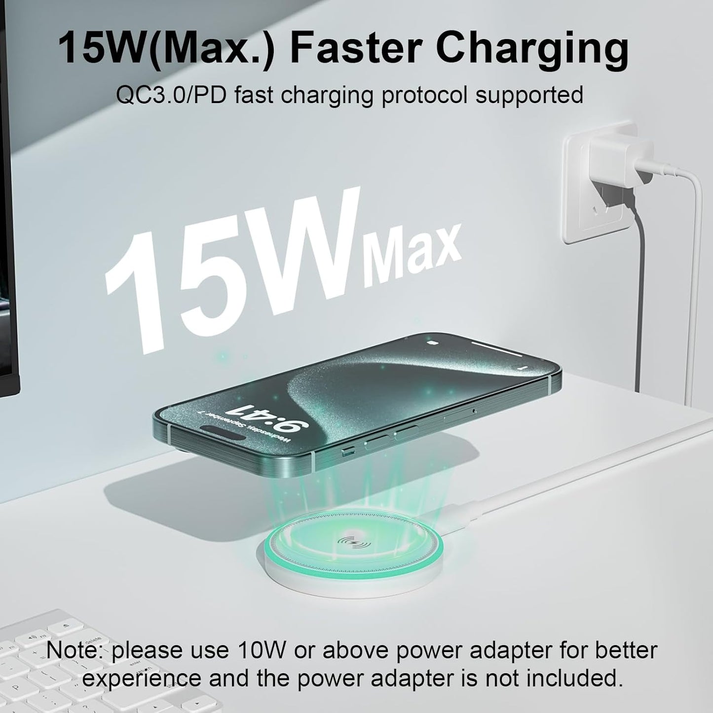 MagSafe Charger 2Pack 15W Magnetic Wireless Charger Fast Charging Pad with 6FT USB C to USB C Cable Compatible with iPhone 17/16/15/14/13/12 Series & AirPods 4/3/2/Pro | Strong Magnet Technology