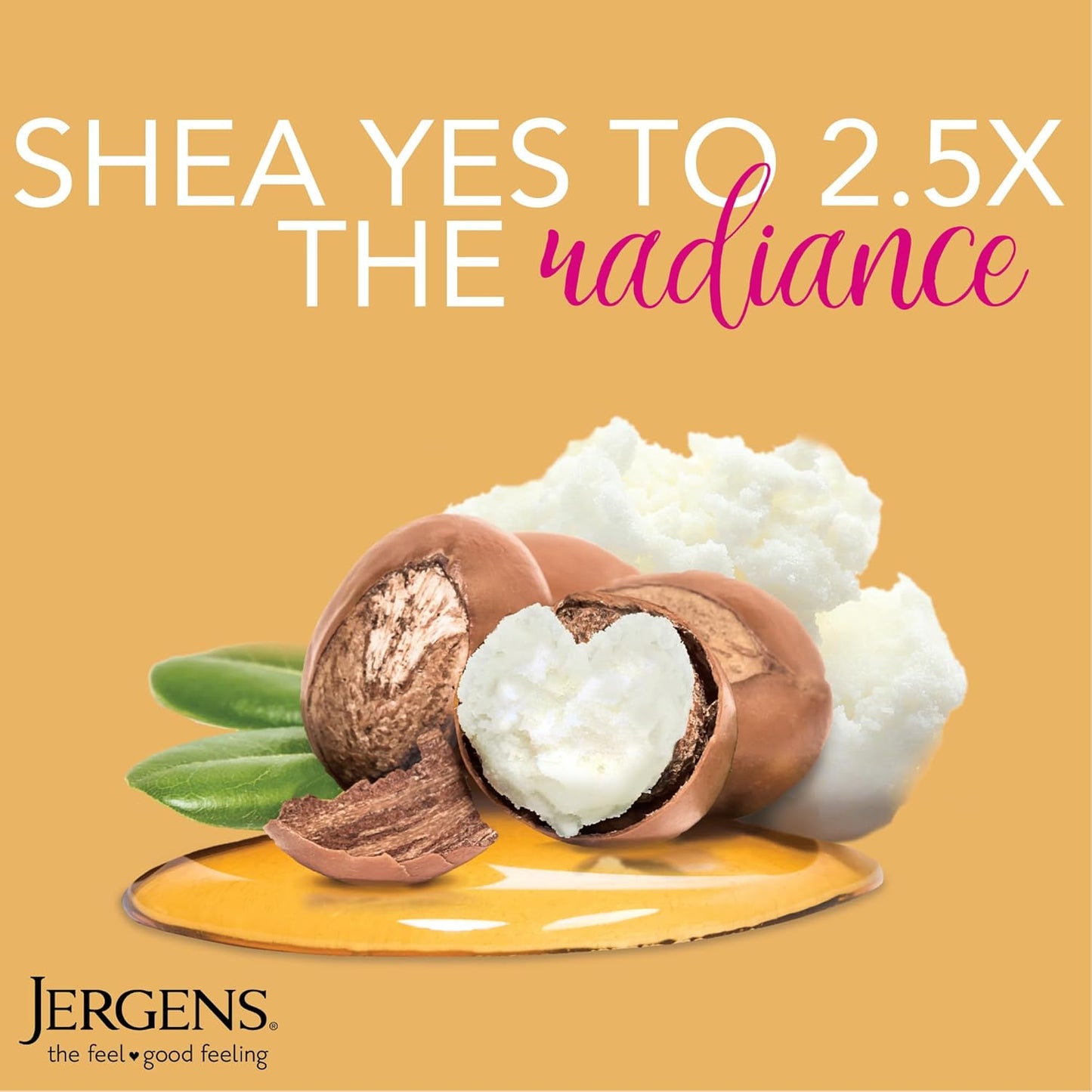 Jergens Shea Butter Hand and Body Lotion, Deep Conditioning Moisturizer, 3X More Radiant Skin, with Pure Shea Butter, Dermatologist Tested, 16.8 Oz, Pack of 3