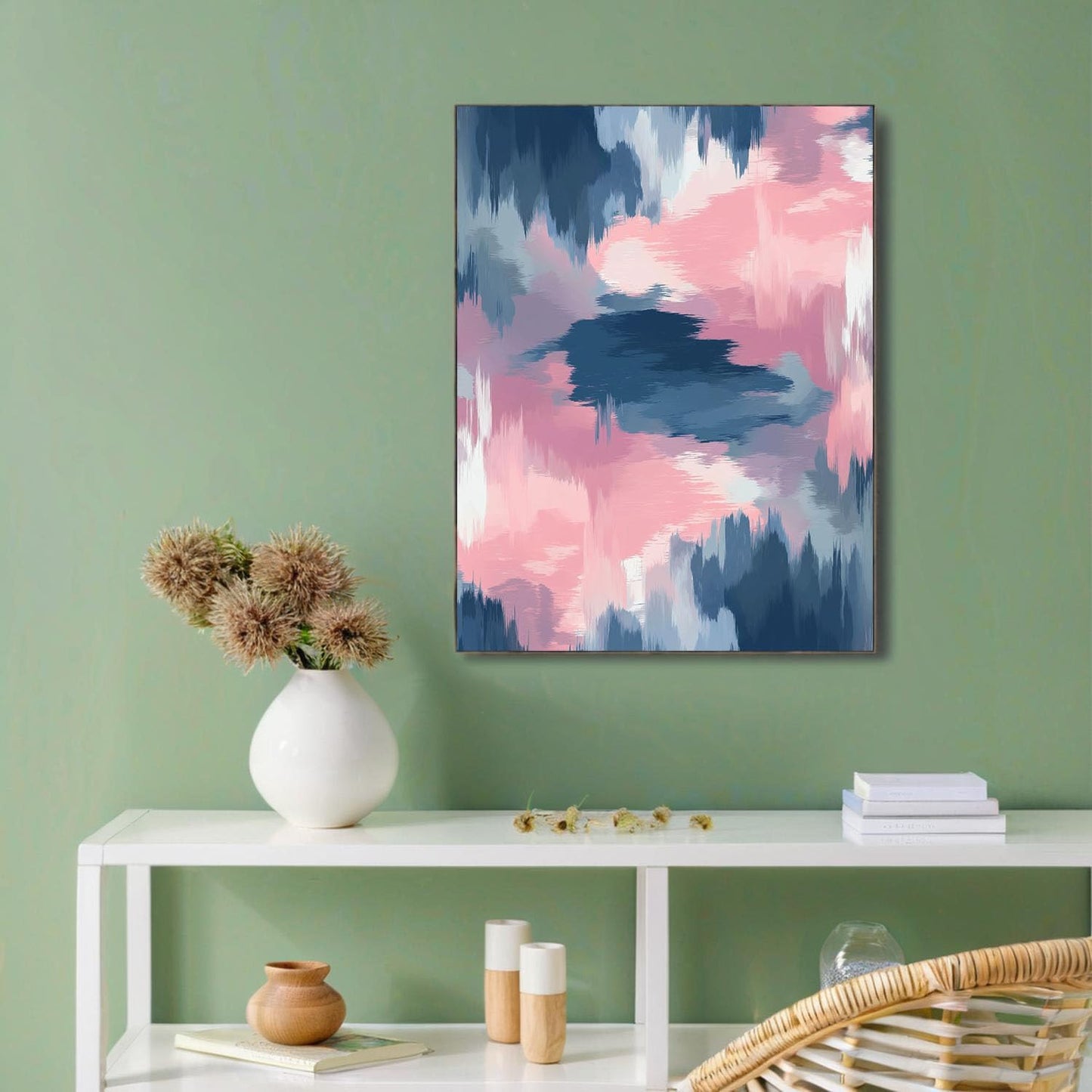 GDJSMIN Modern Art Style Wall Art, Abstract Brushstroke Pattern Poster for Reading Room Living Room Decor 12x 16 inch Unframed