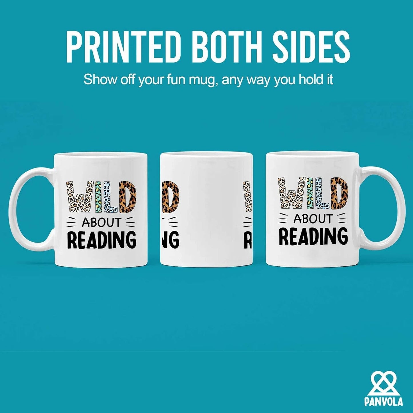 Wild About Reading Book Lover Gifts Book Readers Gifts For Women Men Sister Girlfriend Wife From Husband Boyfriend Dad Mom Funny Ceramic Mug Novelty Drinkware 11oz White