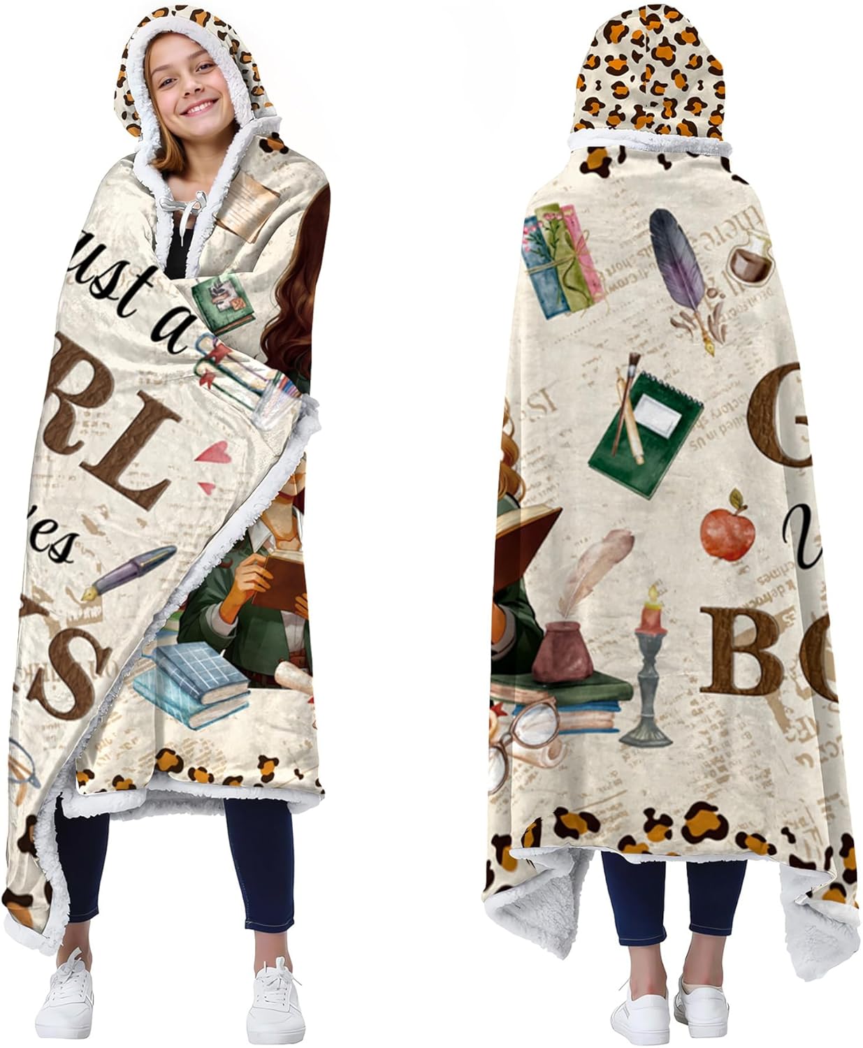 Reading Wearable Blanket Hoodie for Women, Bookish Gifts, Book Lover Gift Ideas, Reading Accessories for Bookworm，Books Gift for Friends Teachers Students on Bookclub Birthday Christmas Teachers Day