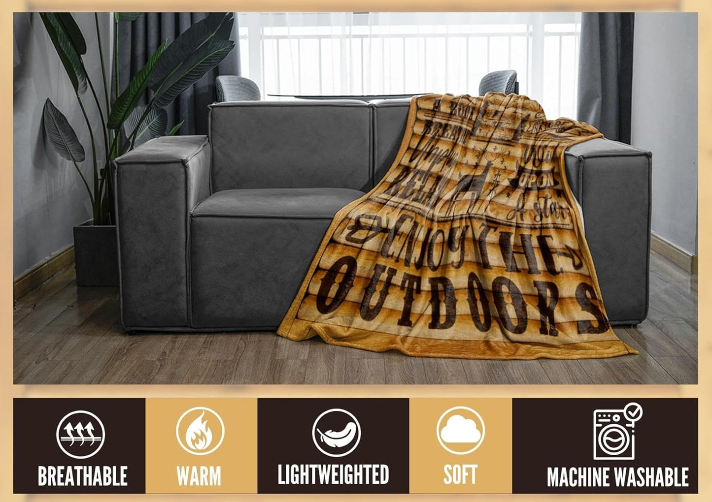 Cabin Gifts Blanket, Lake House Flannel Throw Blanket for Men/Women, Funny Unique Birthday for Him/Her