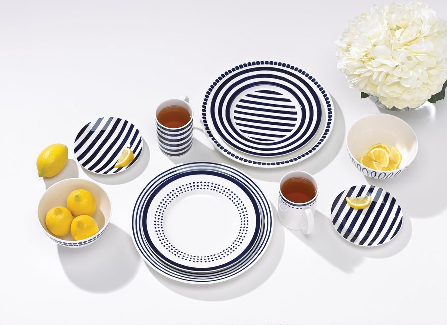 Kate Spade New York Charlotte Street West 16-Piece Dinnerware Set, 15.75 LB, Blue