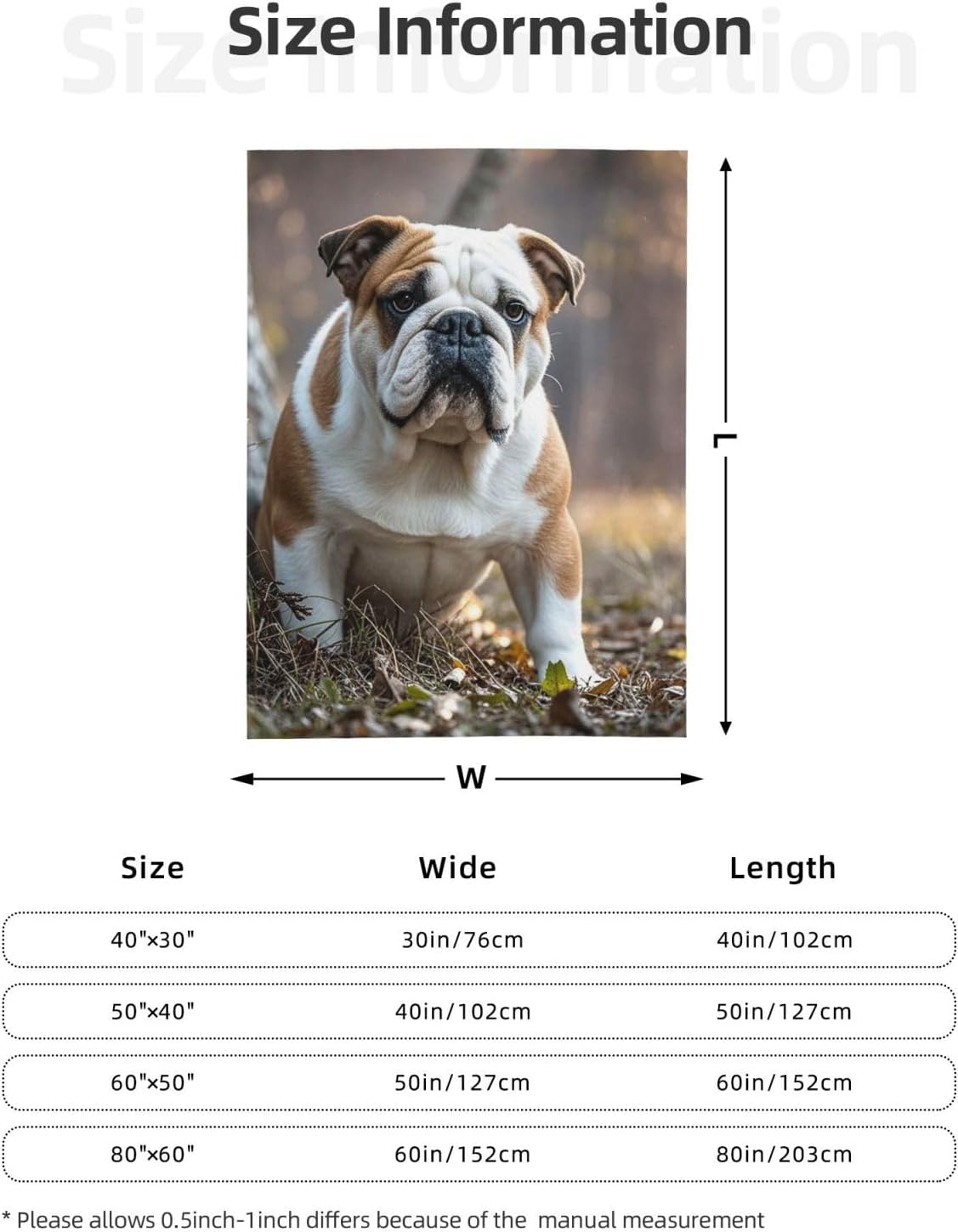Throw Blanket Soft Cozy Bed Blanket 60"x50" Reversible Plush Blanket English Bulldogs Flannel Blankets Warm Cozy Throws for Sofa Lightweight Blankets for Couch Bed