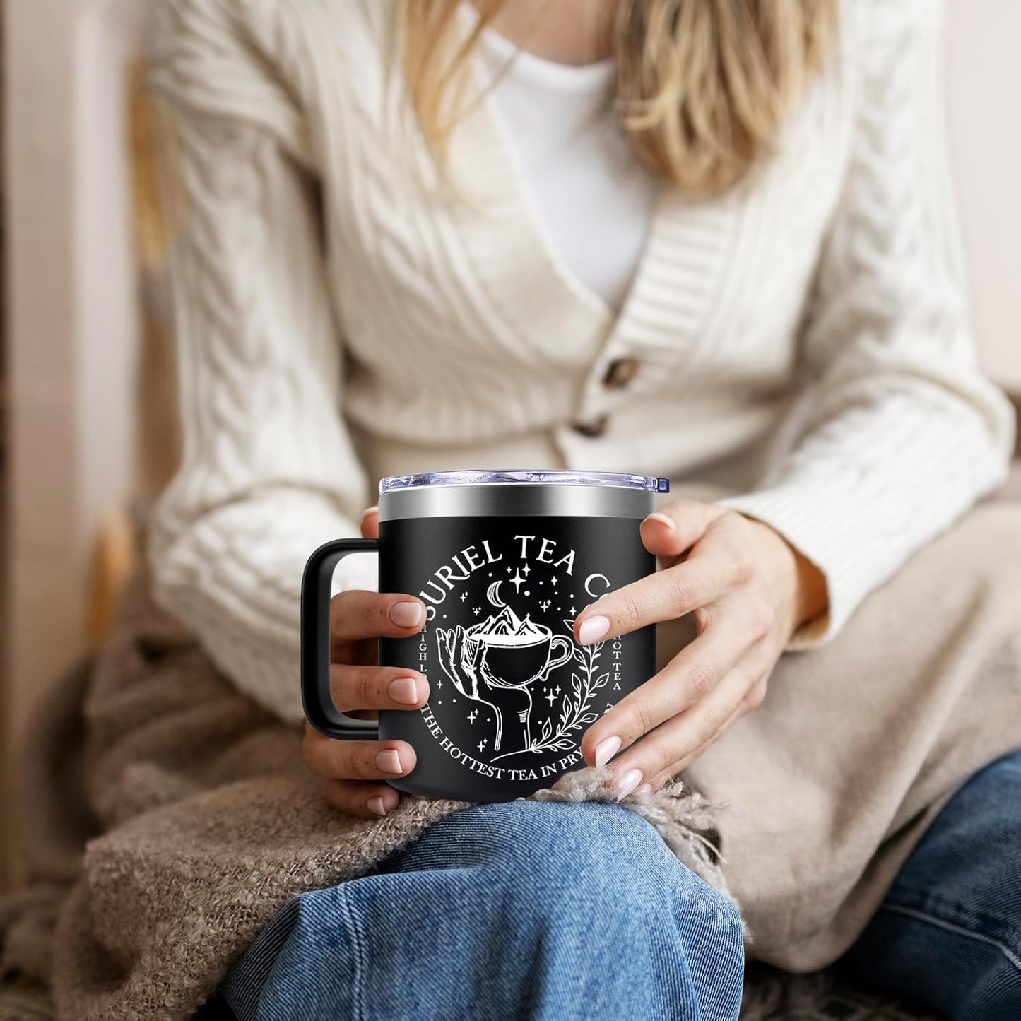 Fufendio Book Lovers Gifts for Women - Acotar Gifts for Men - Reader Gift for Bookworm Librarian - Bookish Gift Coffee Mug 14 oz