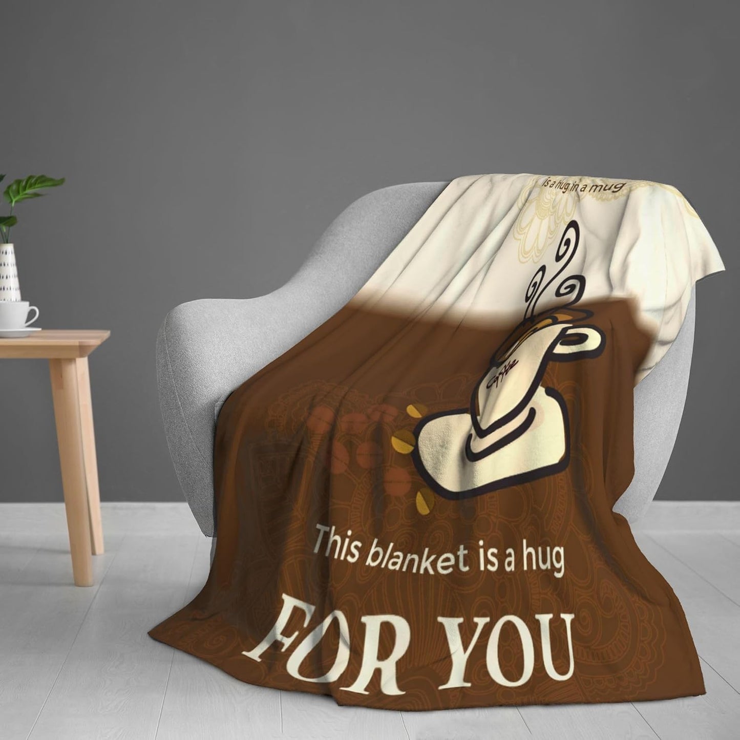 Coffee Lover Gifts, Gifts for Coffee Lovers, Cafe Gift Blanket 50"X60" for Bed Sofa Living Room Couch Home Decor, Hug Blanket for Women or Man
