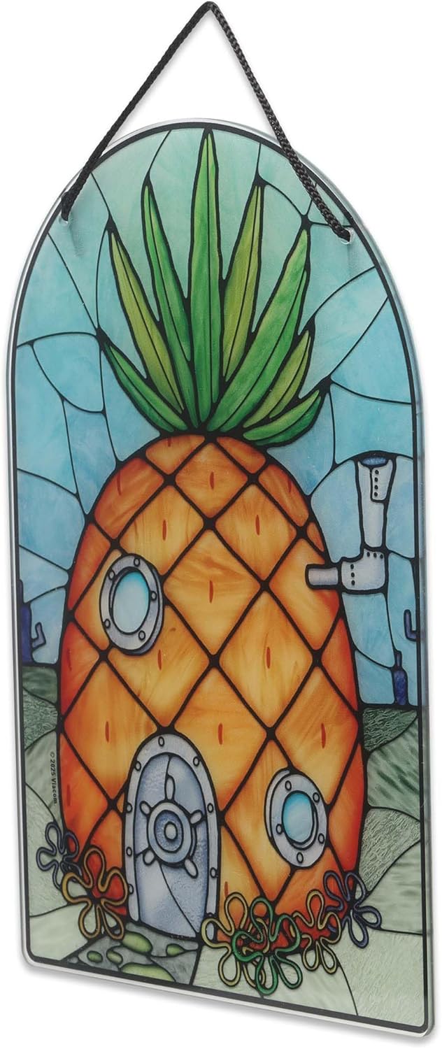 SpongeBob SquarePants Pineapple House Hanging Acrylic Wall Decor - Fun SpongeBob Sign for Bedroom or Office