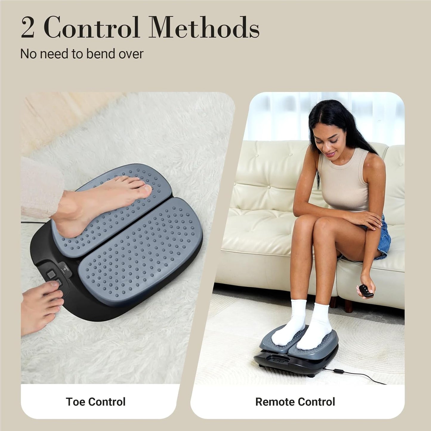 Foot Massager for Neuropathy FSA Eligible HSA, Adjustable Vibration Foot Massager with Heat & Remote Control, Electric Feet Massager for Legs Circulation, Plantar Fasciitis Pain, Stress Relief
