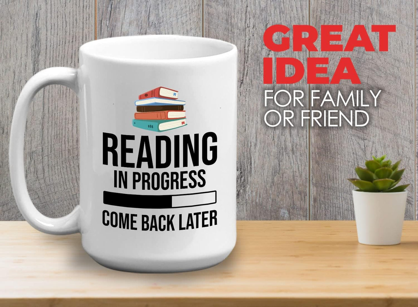 Book Lover Coffee Mug 15oz White - Reading in - Literary librarian Literature Bookworm Historian Public Library Curator Bibliophile Bibliolater