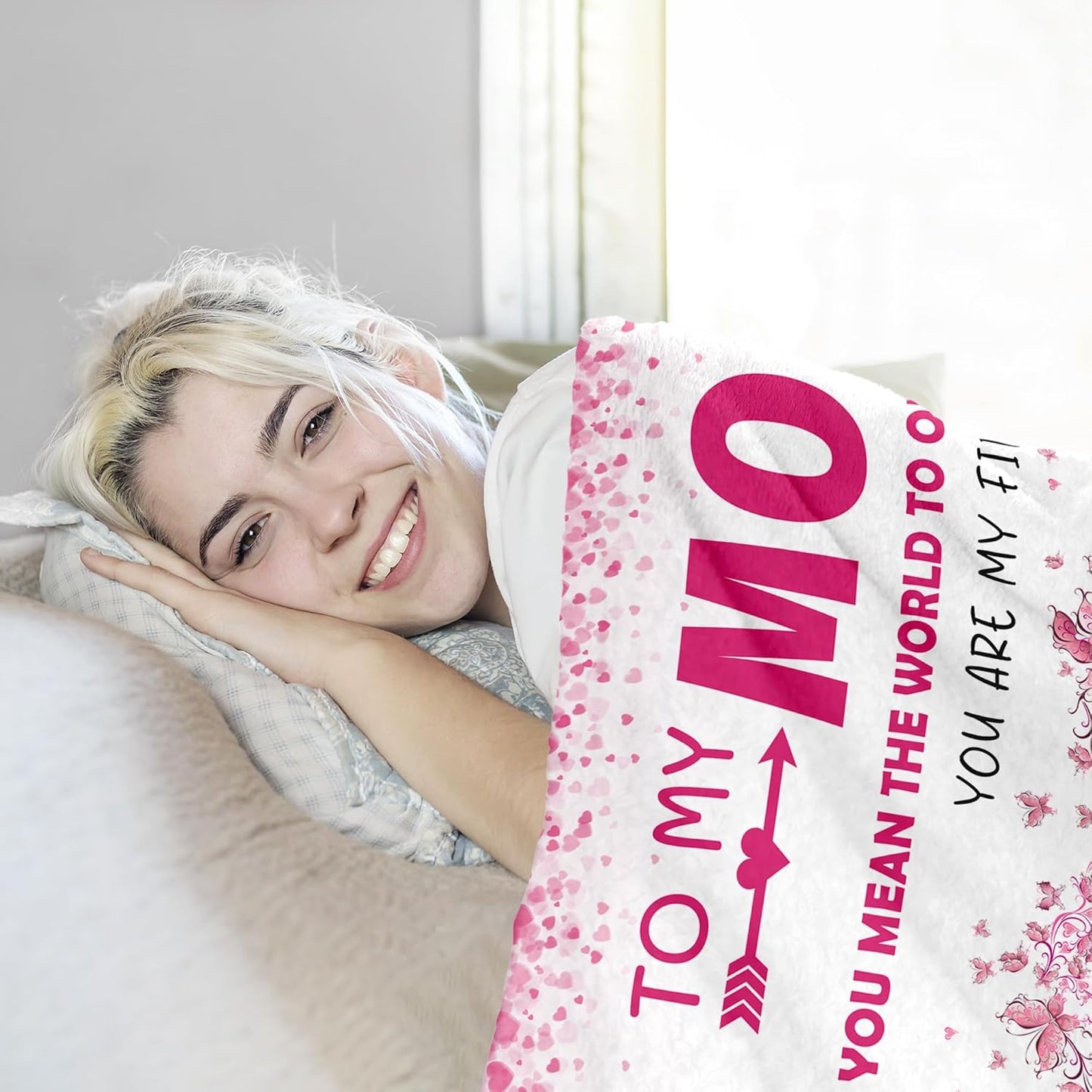Gifts for Mom from Daughter Son - Mothers Day Blanket Gifts for Mom - Valentines Day & Christmas Birthday Gift Ideas for Moms - Best Mother Ever Presents - Soft Flannel Throw Blanket 60" x 80"