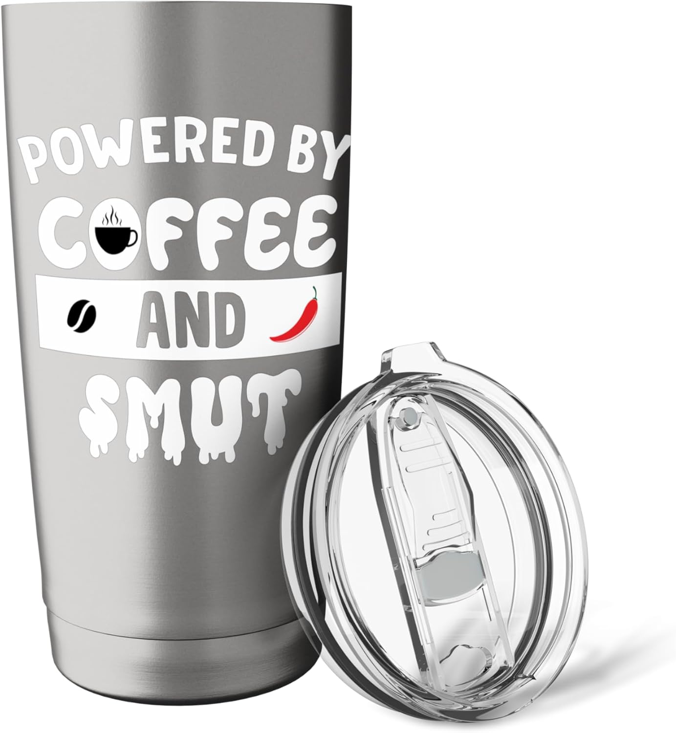 Powered by Coffee & Smut Sign,Smutty Books Lover Smutt Book Stainless Steel Insulated Tumbler