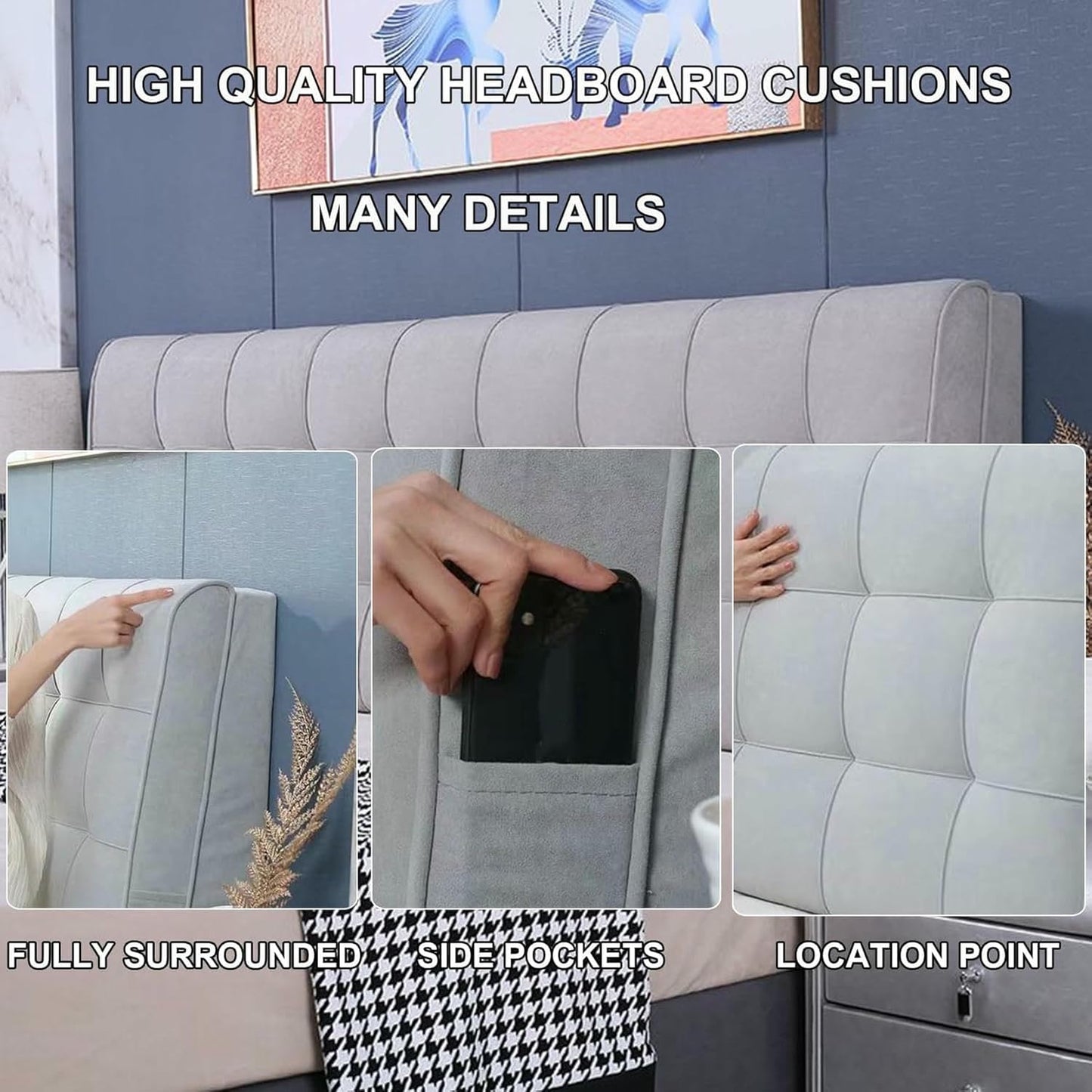 Reading Pillow Rectangle Headboard Cushion,Solid Color Wall Support Pillowboard Large Upholstered Bedside Backrest Removable Lumbar Positioning Bolster,Pink,Paste/79x23x4In