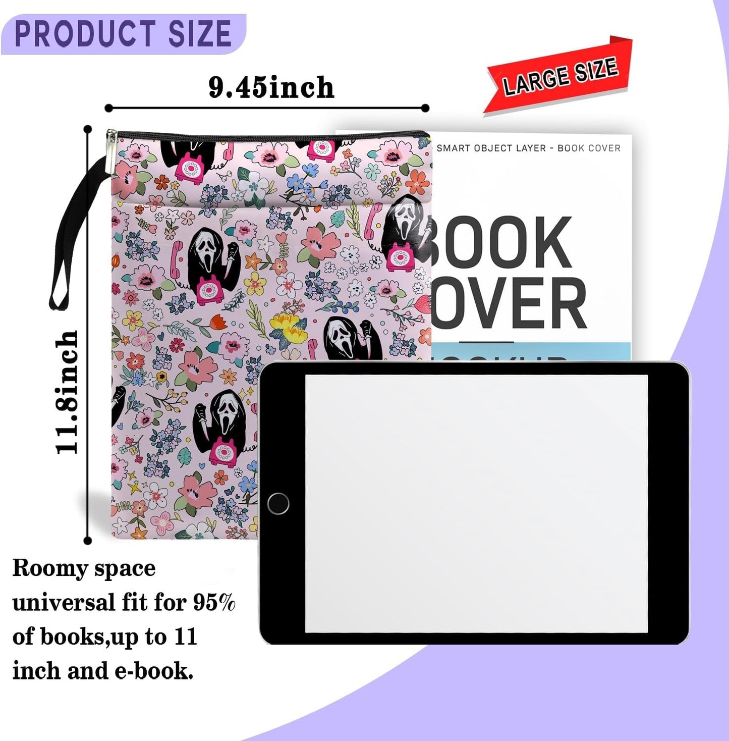FOURTH WING Skull Book Sleeve, Book Lovers Gifts, Funny Book Cover Gifts Bookish Gift Skeleton for Women Teacher Librarian Graduation Birthday Christmas