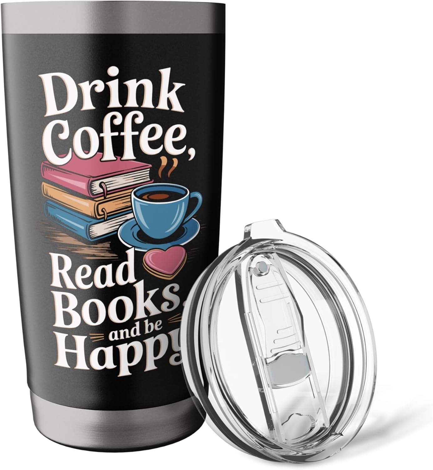 Drink Coffee Read Books Bookworm Bookish Books Reader Stainless Steel Insulated Tumbler