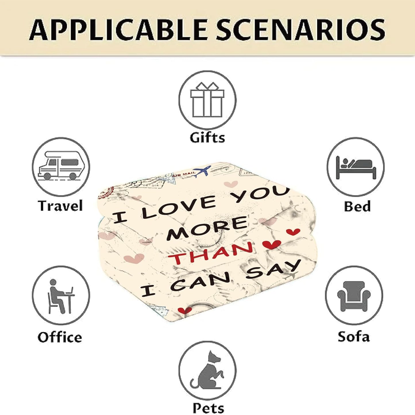 Romantic Love Blanket Gift – Cozy Flannel Throw for Wife Husband Girlfriend Boyfriend, Anniversary Wedding Valentine’s Day Blanket, Sentimental Gift for Couples and Family