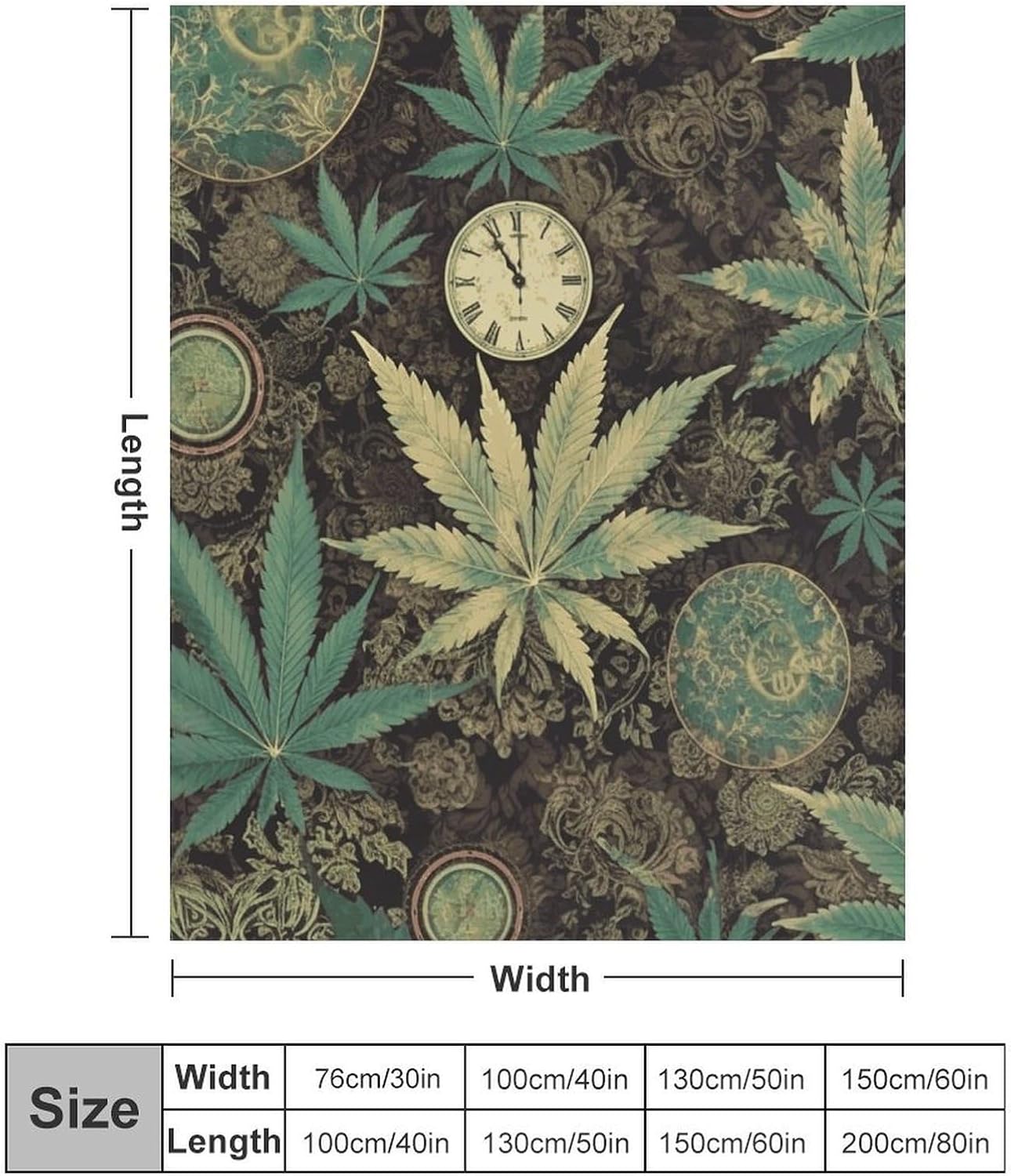 Flannel Fleece Throw Blanket, Soft Cozy Fuzzy A Puff in Time Weed Marijuana Blankets for Women Men, Lightweight Plush Warm, Machine Washable Bed Blankets for Couch Sofa Chair Office All Season 60x80