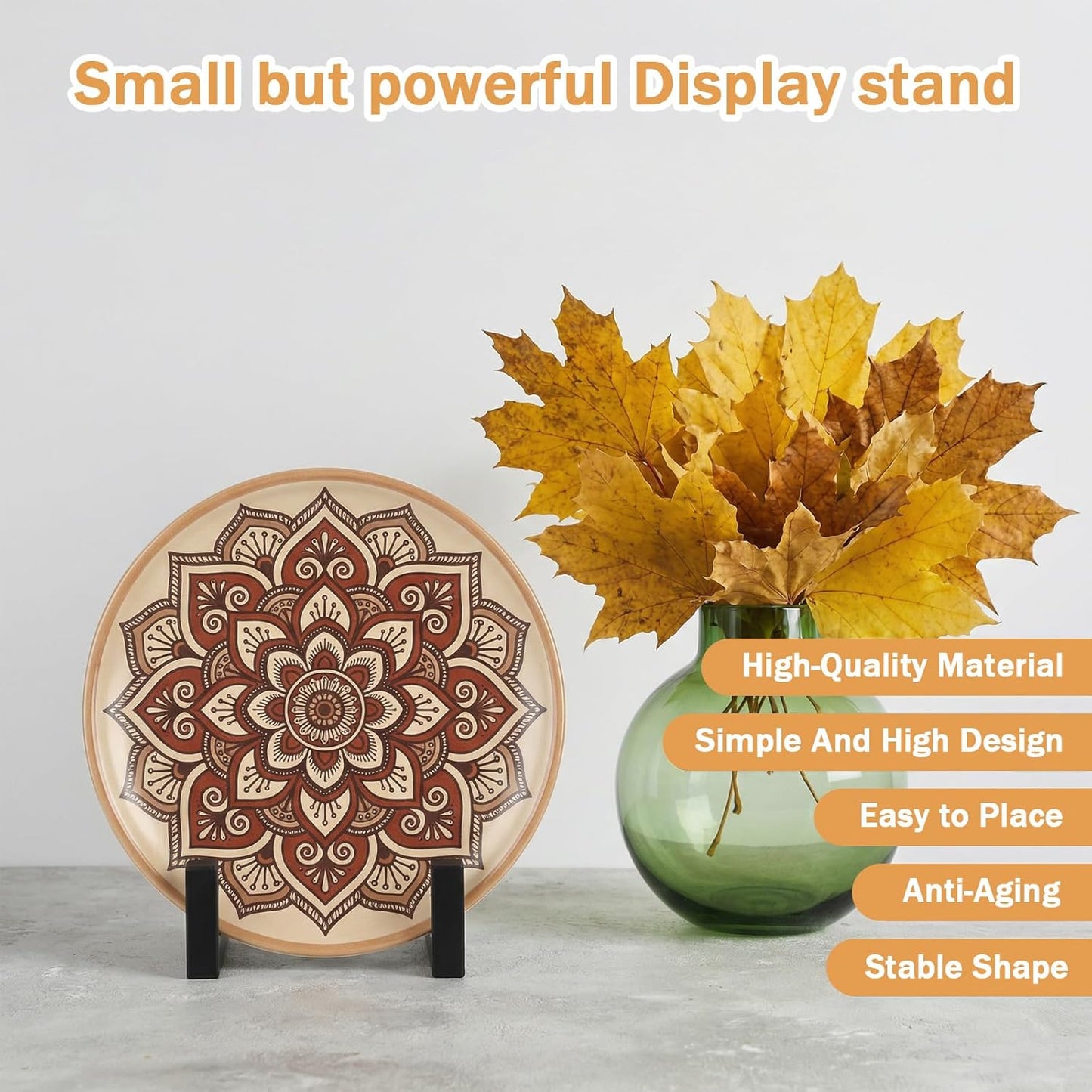 2 Pack 8 Inch Metal Plate Stands for Display Large Frame Holder Stand for Vinyl Records, Pictures, Books, Platters, Artworks, Black Industrial Tabletop Easels