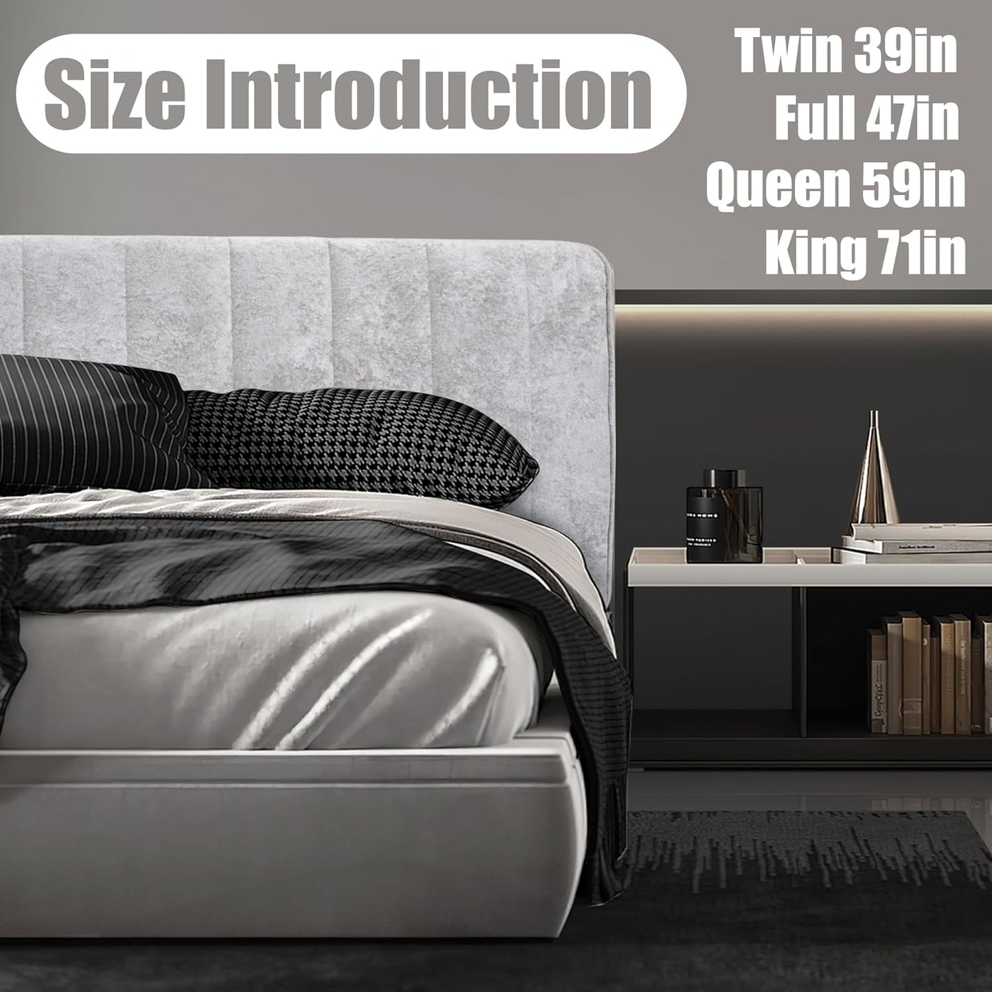 QQP Headboard Pillow for Bed, Queen Wedge Backrest Cushion, Upholstered Wall Mounted Support for Reading, Lumbar Support for Dorm Bed, Daybed, Couch, Decorative Panel, White