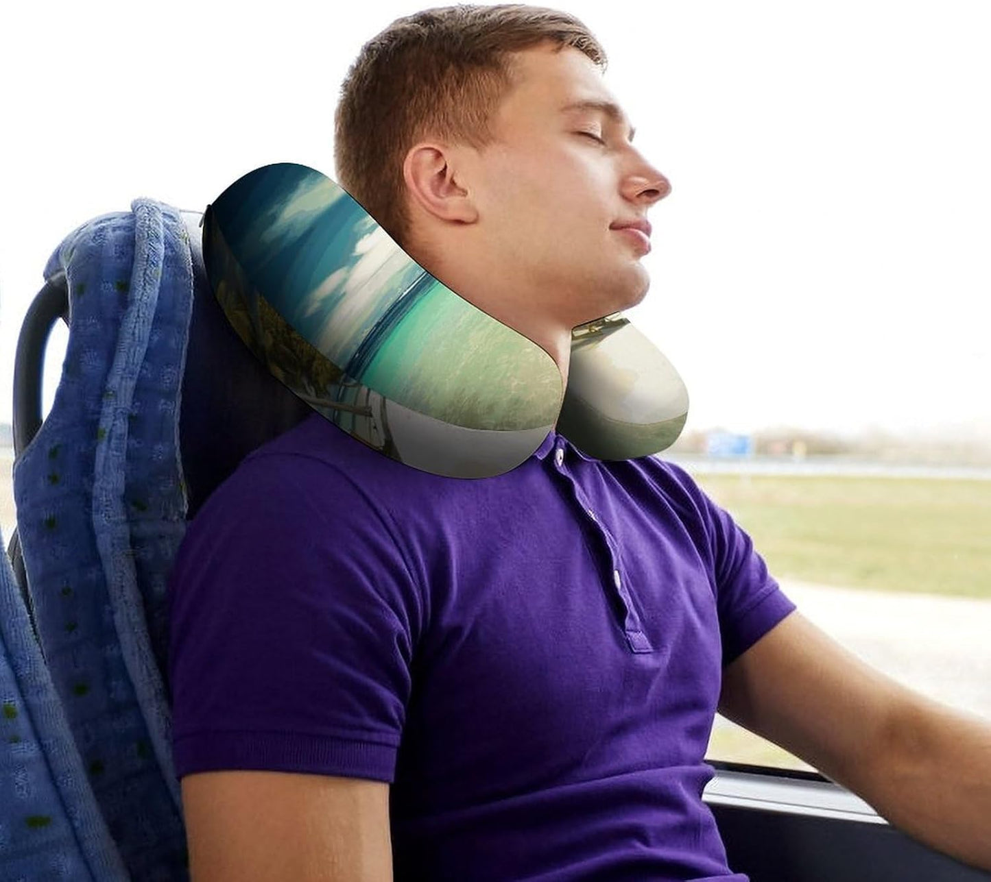 Tropical Holidays Neck Pillow Memory Foam U Shaped Pillows Portable Pillows for Shoulder Travel Head Support Pillow with Concealed Zipper for Airplane Car Home Office
