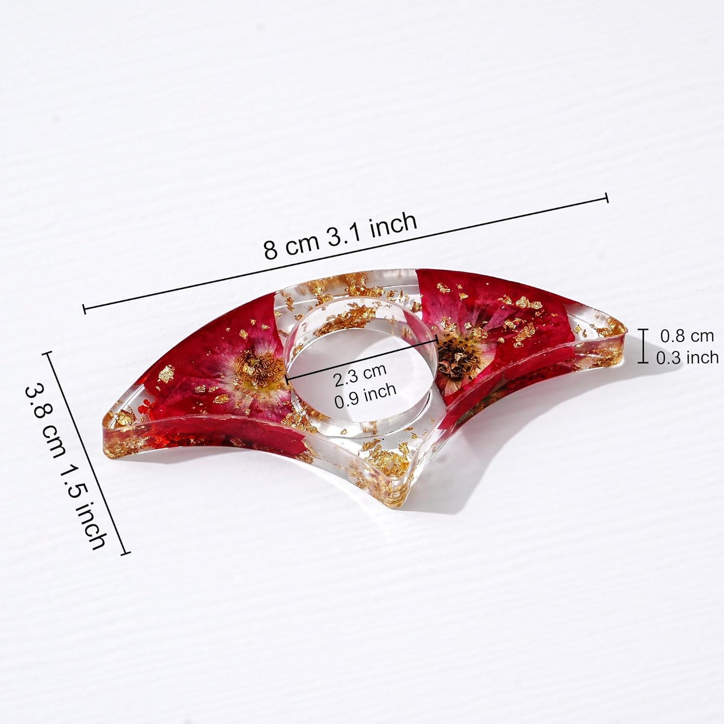 Personalised Birthday Flower Resin Bookmark, Thumb Ring Bookmark for Christmas Birthday Gifts, Custom Flower Handmade Thumb Ring Reading Accessories (January, JUST A Girl WHO Loves Books)