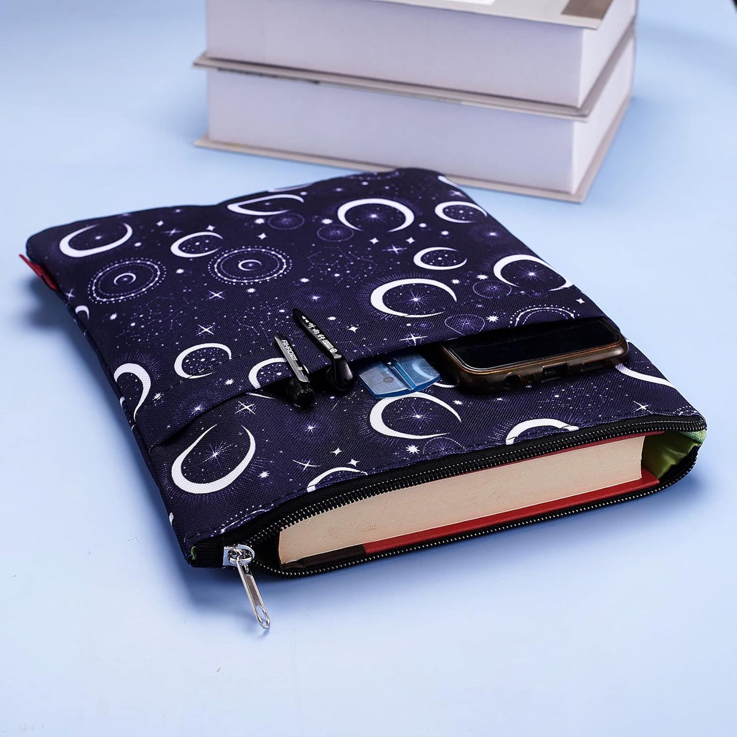 Book Sleeve for Book Lovers, Bookish Book Protector, Book Covers for Paperbacks, Washable Fabric, Book Sleeves with Zipper, Medium 11 Inch X 8.7 Inch