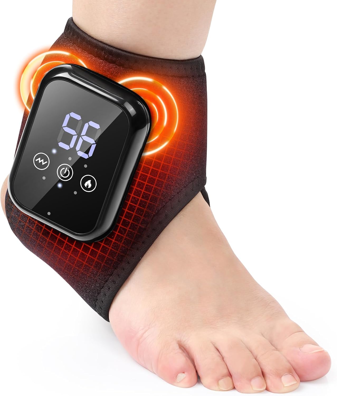 Cordless Foot Massager for Neuropathy, Foot Renew Massager, Ankle Massager for Pain Relief, Ankle Heating Pad, Foot Heating Pad, Ideal for Home, Travel, Everyday Use, Black