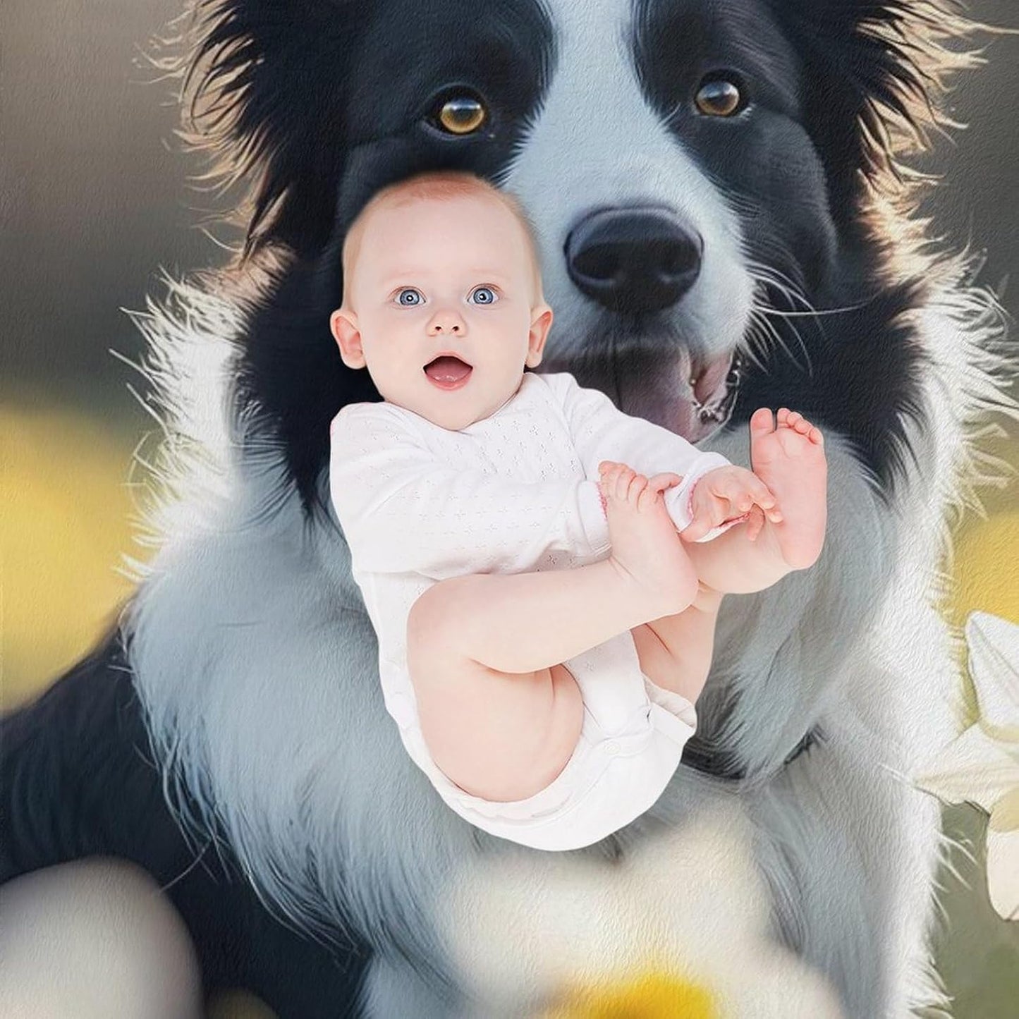 Border Collie Dog Throw Blanket for Couch Bed Plush Cozy Fuzzy Flannel Blanket for All Season 40"x50"