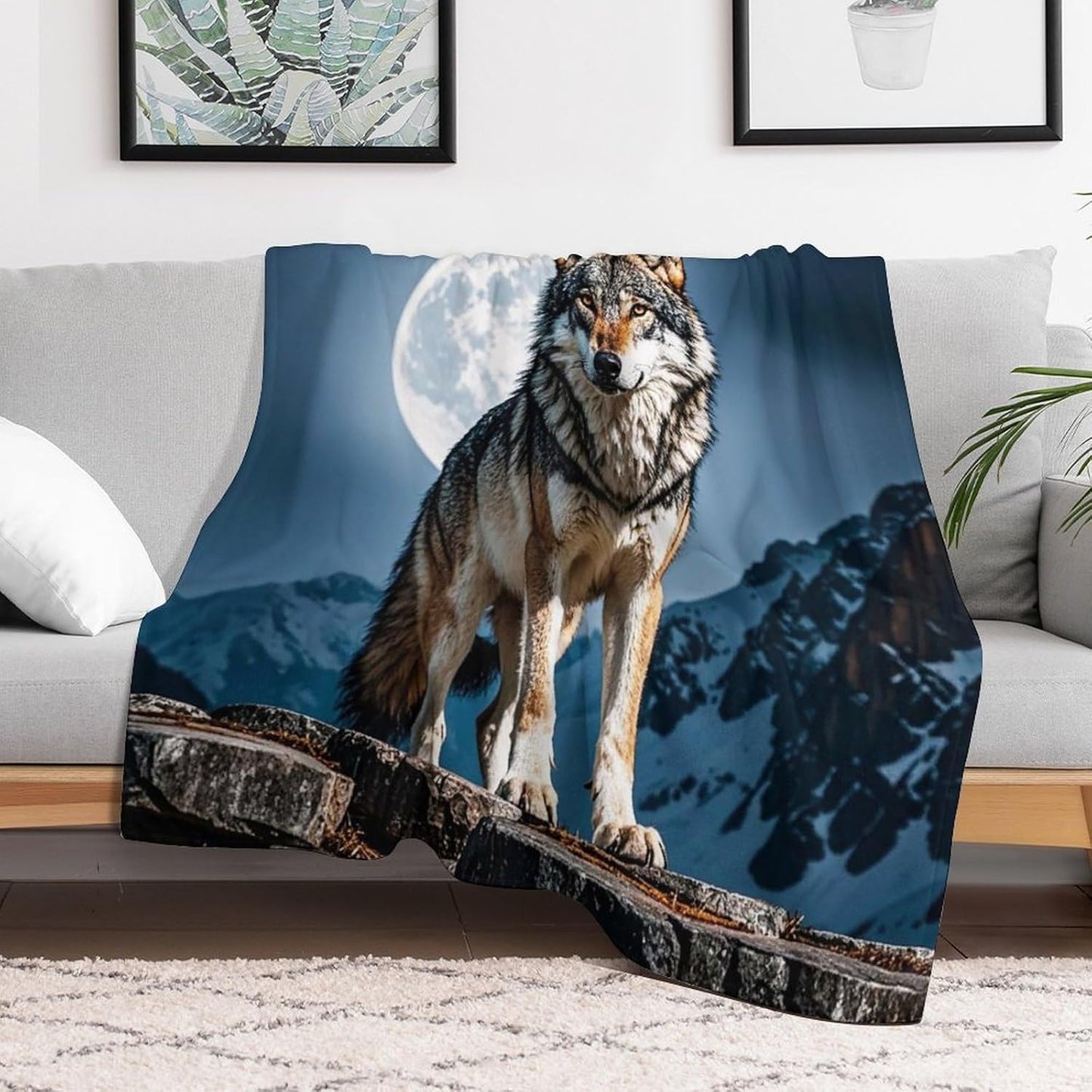 Timberwolves Throw Blanket for Bed Soft Lightweight Blanket Plush Cozy Flannel Blankets for Couch Sofa Chair Office Camping Travel 30"*40"（76 * 100cm）