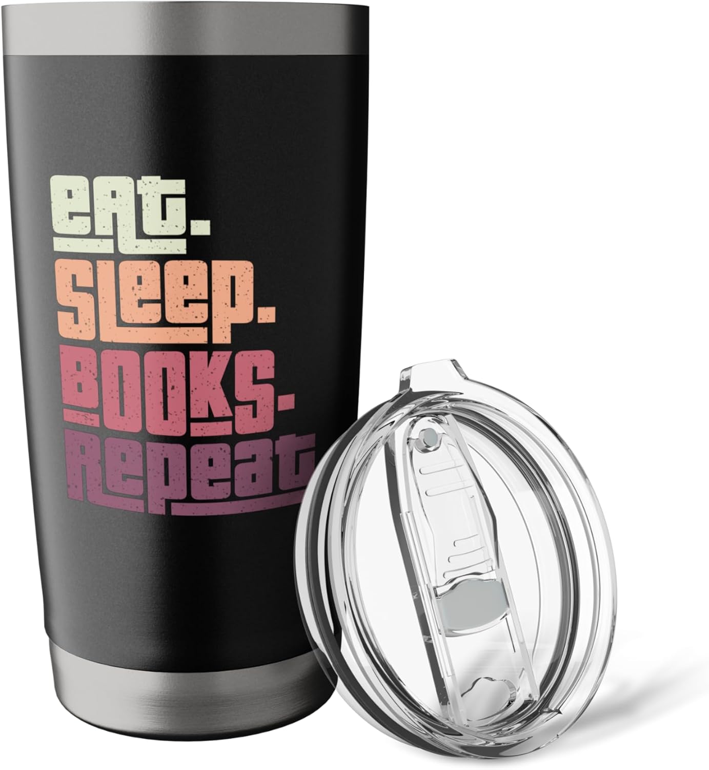 Eat Sleep Books Repeat Reader Bookworm Reading Lover Stainless Steel Insulated Tumbler